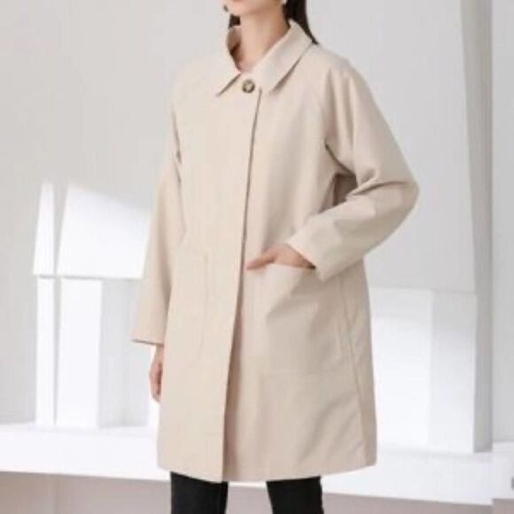 Vintage EUC 60s Pier 4 by Davis of Boston Rain Trench Coat Cream - Picture 1 of 12